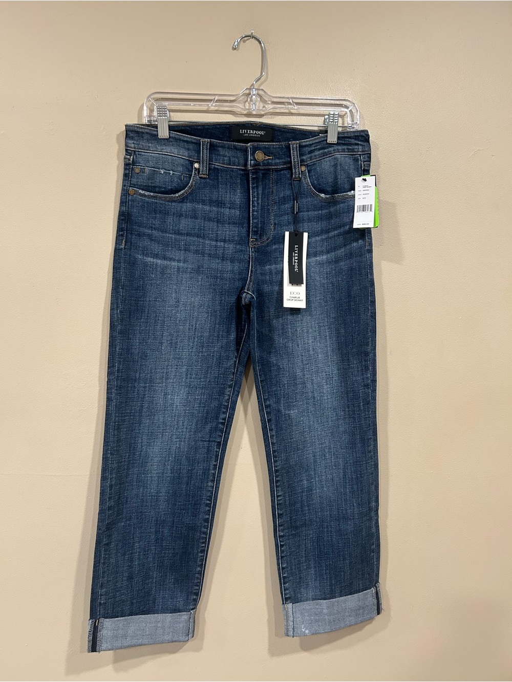 Liverpool Los Angeles Womens Crop Cuffed Jeans Stretch NWT 8/29